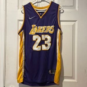 Nike Lebron James #23 Purple Lakers Jersey